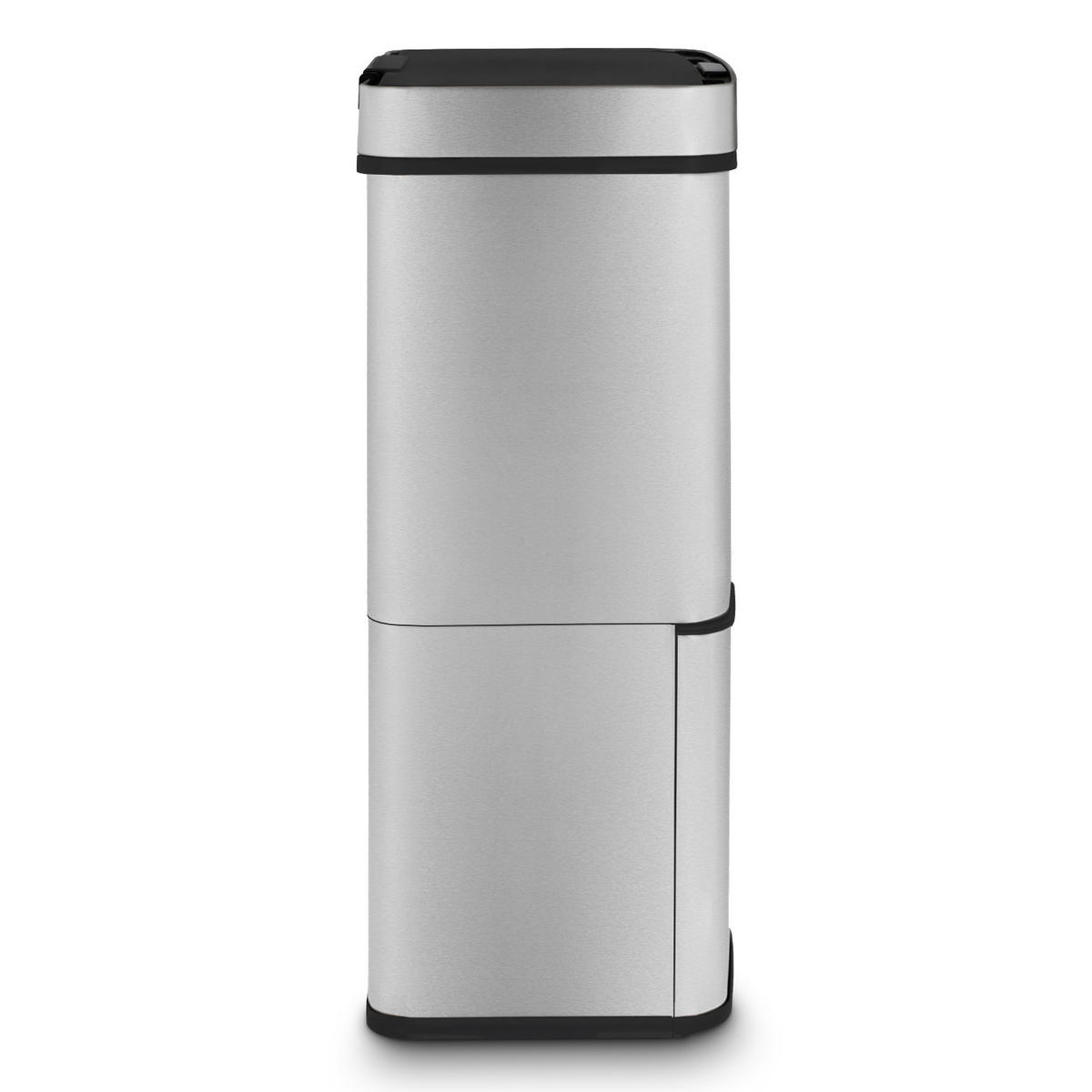 RECYCLINGMÜLLEIMER 69L, 2 x 11L 1 x 47L Behälter inox edition N°1012 - Silberfarben, Metall (42/83/31cm) - Les Collectors