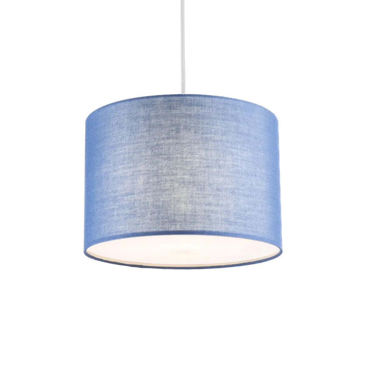 DECKENLAMPENHAUBE LUCIA Marineblauer Stoff mit mattiertem Diffusor - Dunkelblau, Textil (30/30/20cm) - CGC Europe