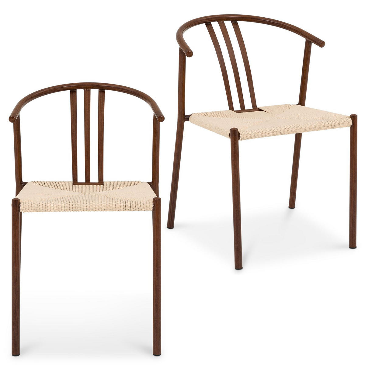 ESSZIMMERSTÜHLE AVA 2er-Set dunkelbraun - Dunkelbraun, Textil/Metall (52/75/56cm) - IDIMEX