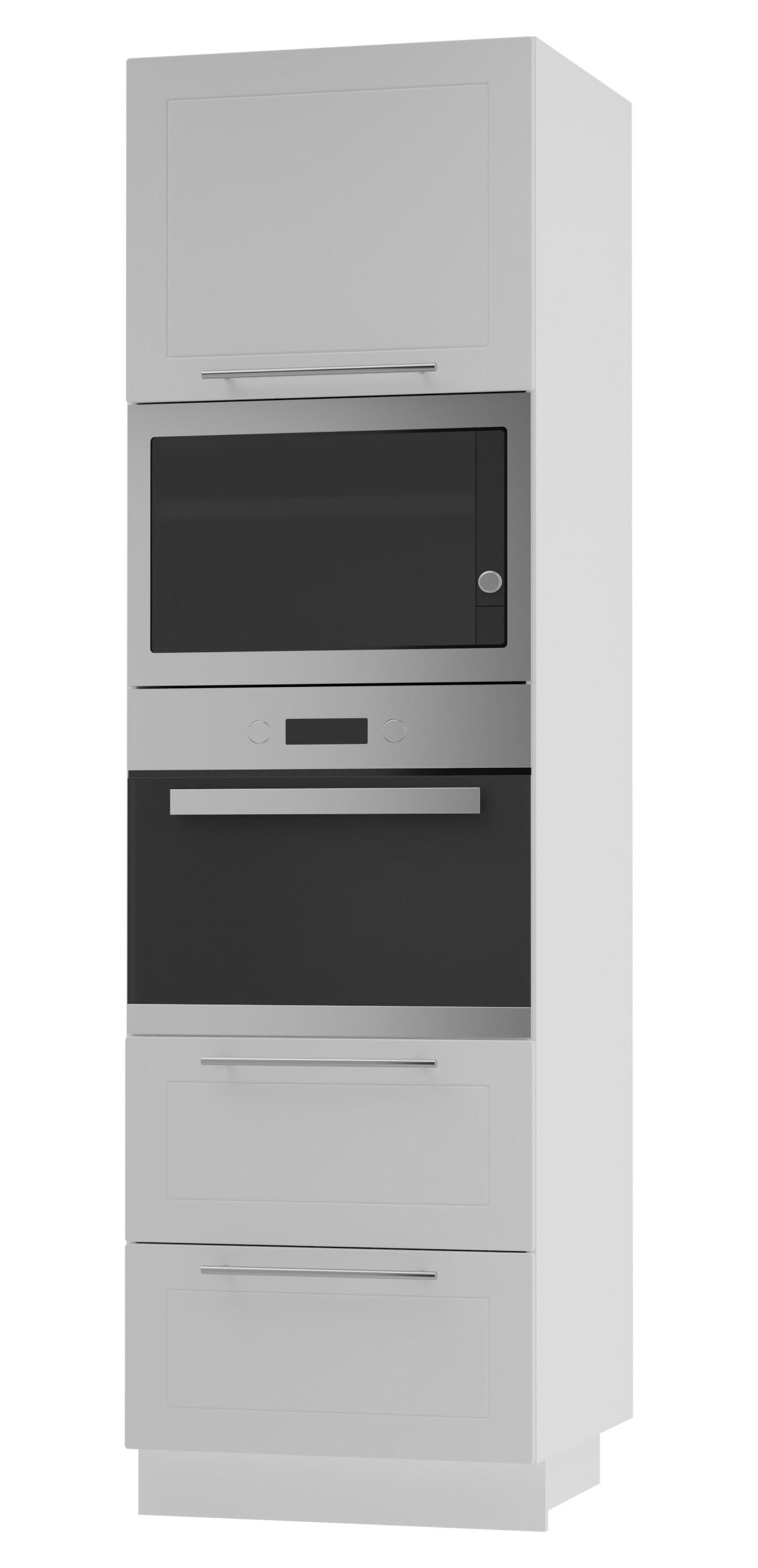 Feldmann-Wohnen Backofen-Hochschrank Weiß, Weiß 60x207x59 cm
