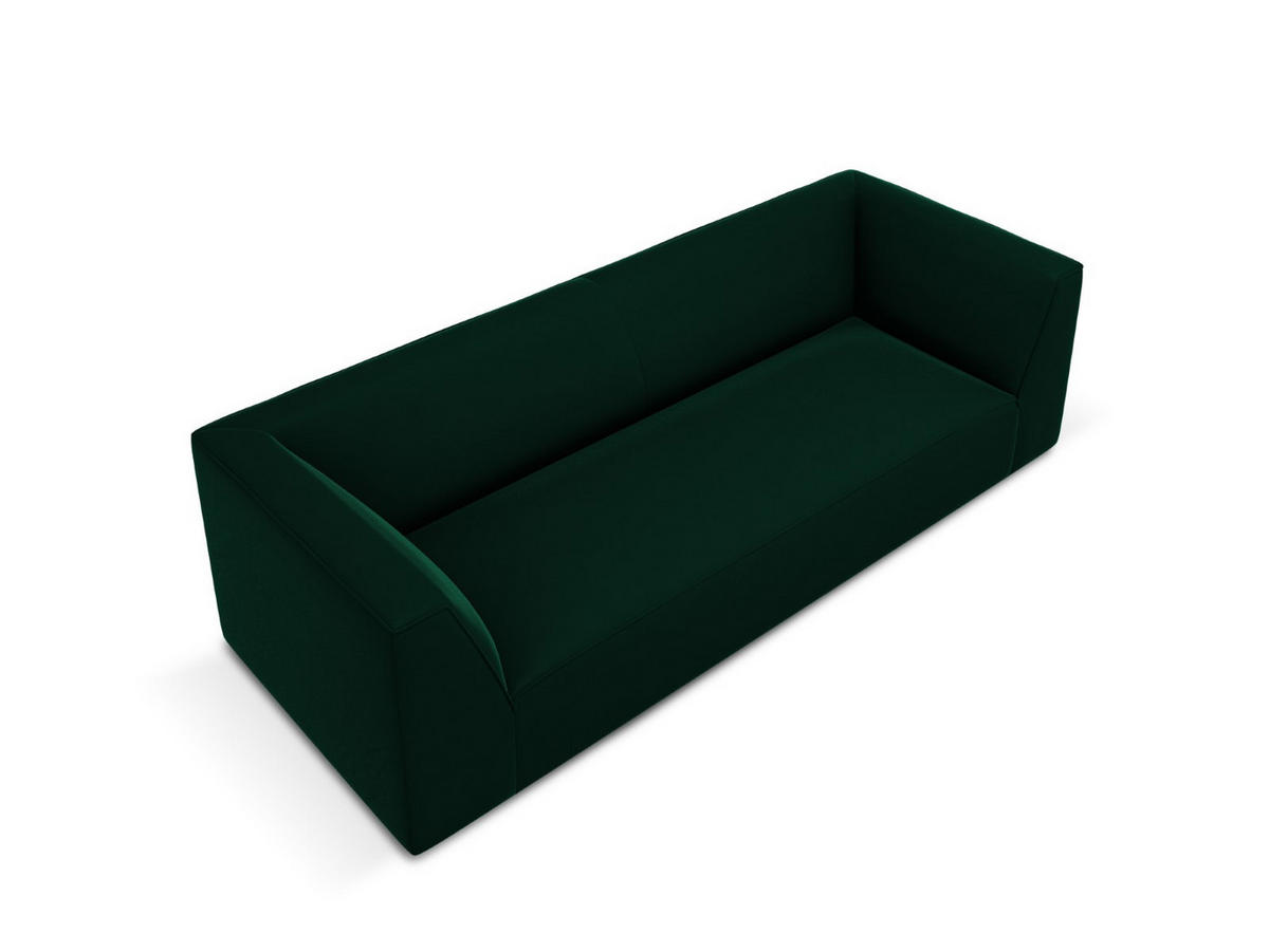SOFA Ruby aus Samt flaschengrün 3 Sitzplätze - Dunkelgrün, Textil (93/69/232cm) - Micadoni