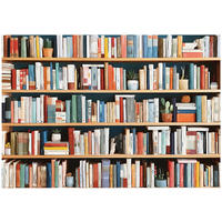 FOTOTAPETE Bibliothek Bücher Braun 350x250 cm - Multicolor, Papier (350/250cm) - Wallarena