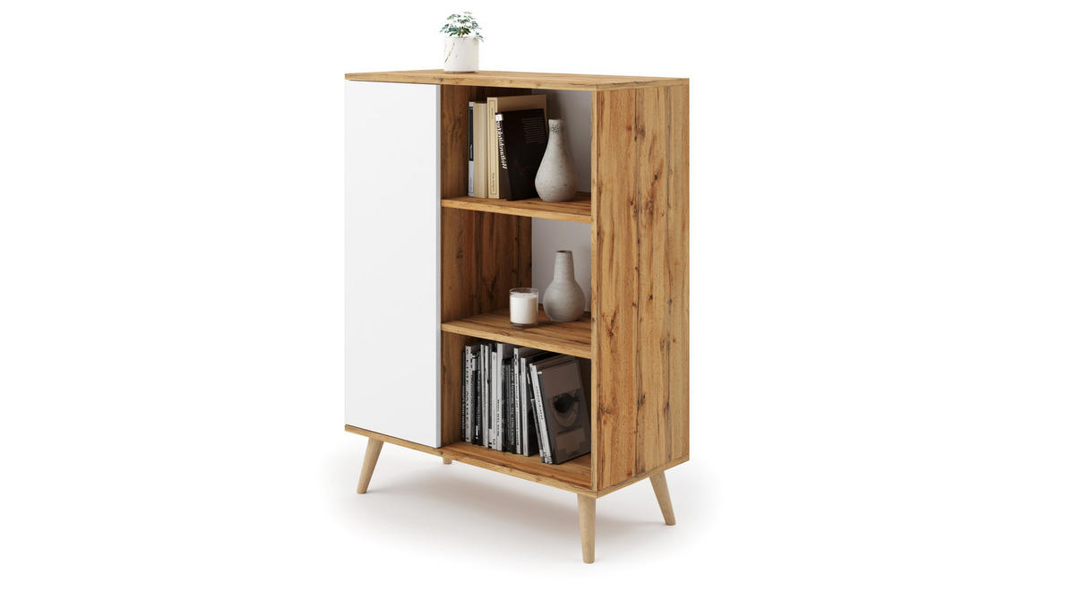 BÜCHERREGAL Fondi - Eiche Bianco, Holzwerkstoff (40/116/90cm) - RAUMHIRSCH FURNITURE