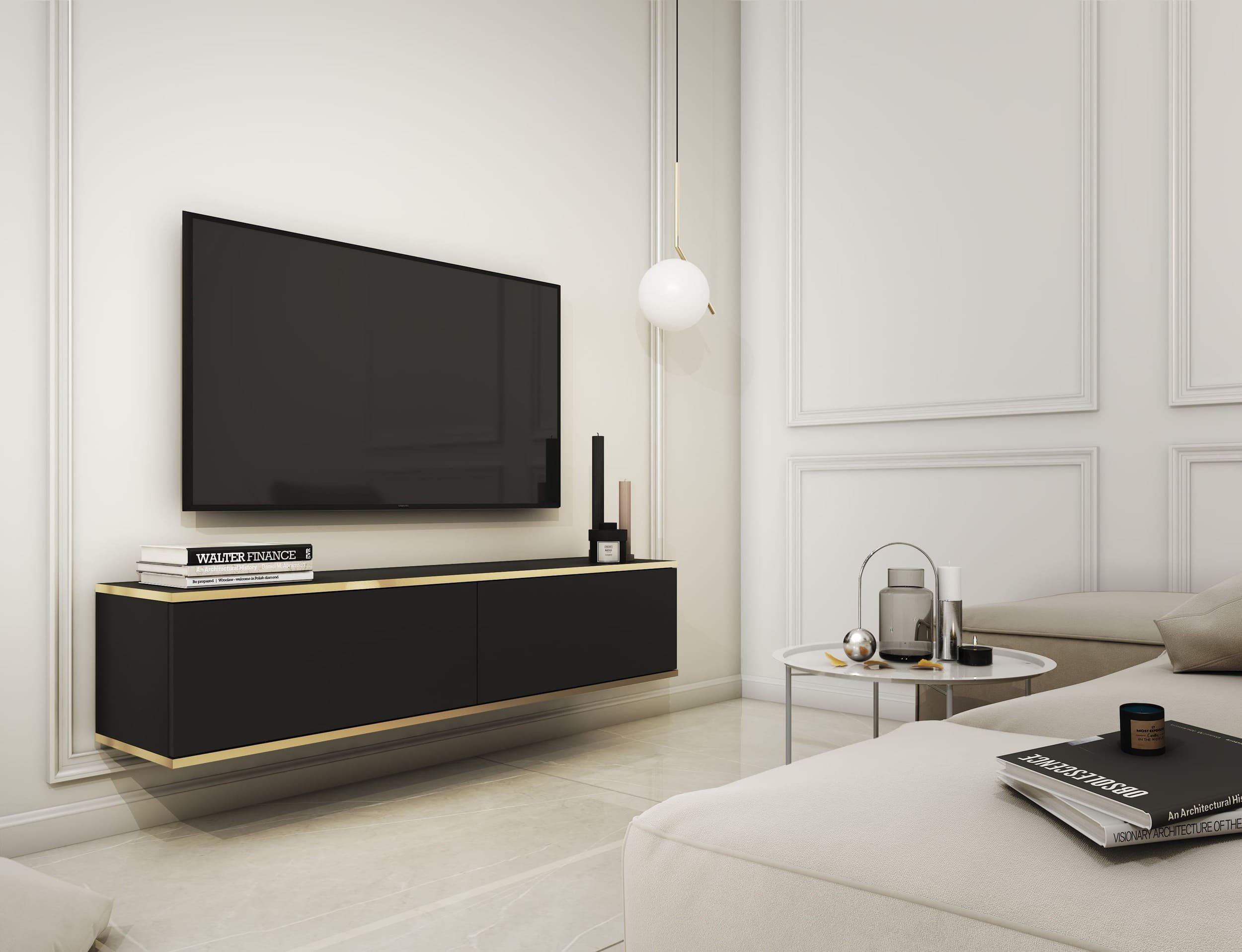 HÄNGELOWBOARD - Dayn RTV-135 - Schwarz - Schwarz, Holzwerkstoff (135/30/32cm)