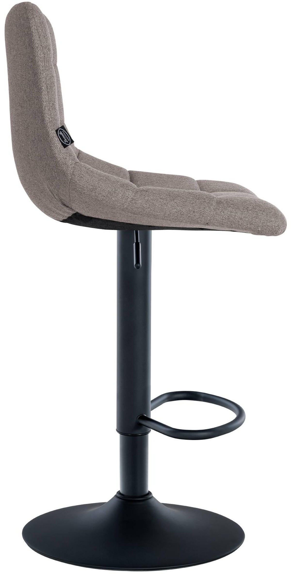 BARHOCKER Stoff grau - Schwarz/Grau, Textil/Metall (43/87/46.5cm) - CLP
