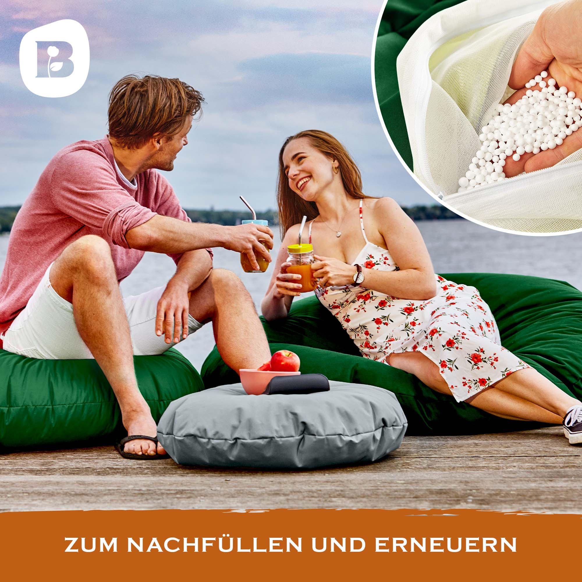 EPS-PERLEN Nachfüllpack - 350 Liter - Weiß, Kunststoff (1/1/1cm) - Green Bean