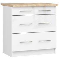 UNTERSCHRANK Weiß, Weiß Glanz 85/80/46 - Weiß Hochglanz/Weiß, Holzwerkstoff (80/85/46cm) - RAUMHIRSCH FURNITURE