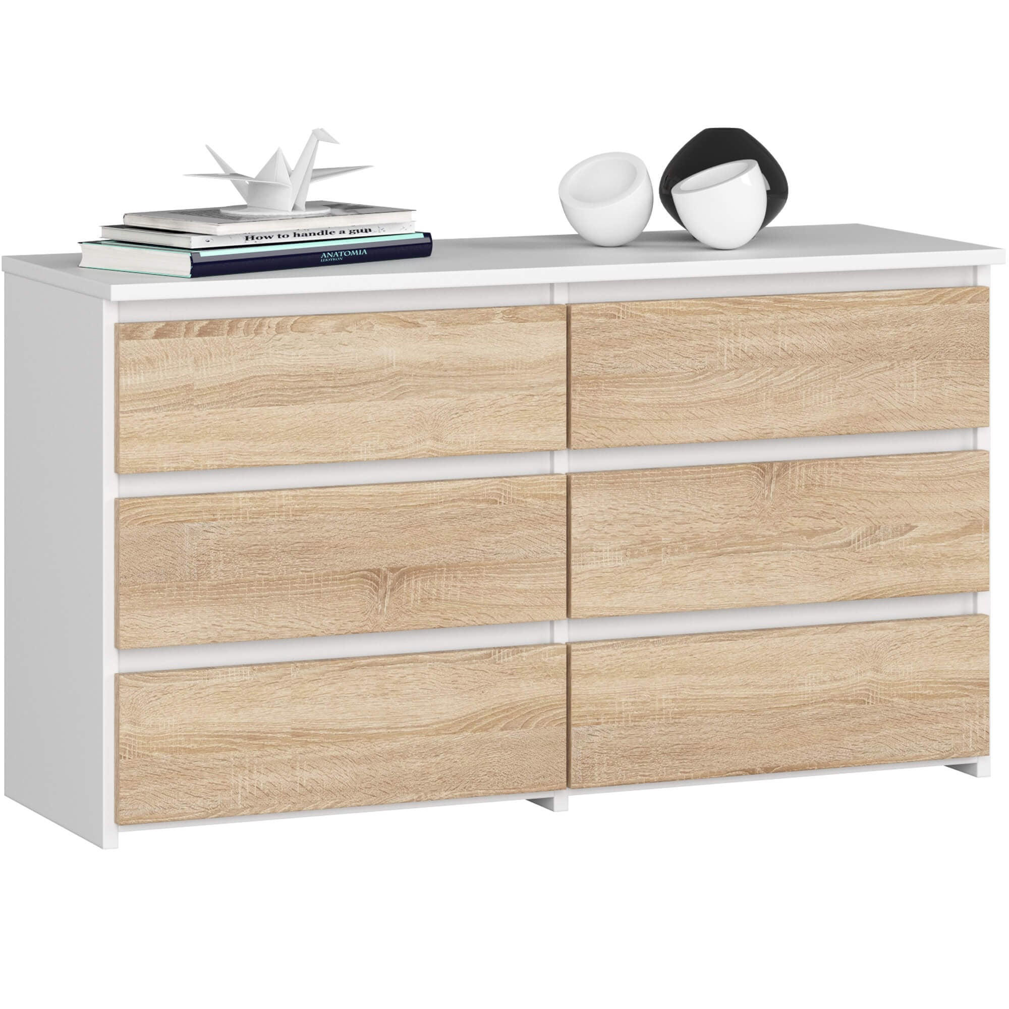 RAUMHIRSCH FURNITURE KOMODA bílá, dub Sonoma 57/100/35