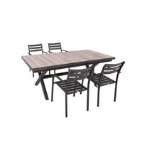 GARTEN-SITZGRUPPE Jana 5-teilig Gartenmöbel-Set - Grau, Metall - DELUKE