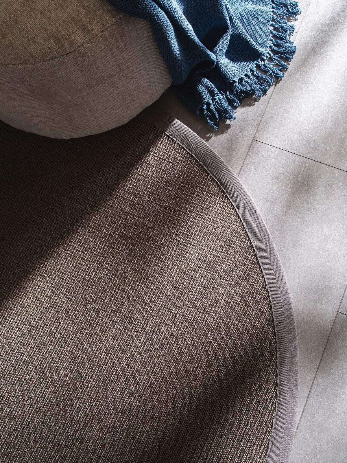 SISALTEPPICH Sana Grau ø 200 cm rund - Grau, Naturmaterialen/Kunststoff (200/1cm) - KUNSTLOFT