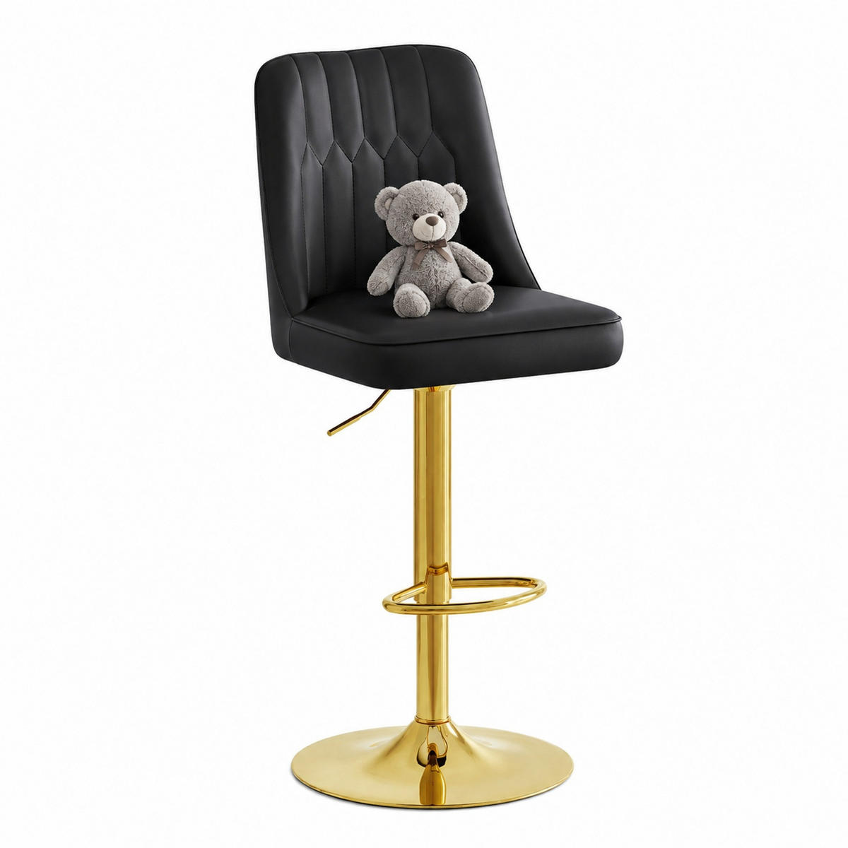 BARHOCKER 2er-Set Schwarz höhenverstellbar und drehbar - Schwarz, Metall (44/117.5/44cm) - MIVRAY