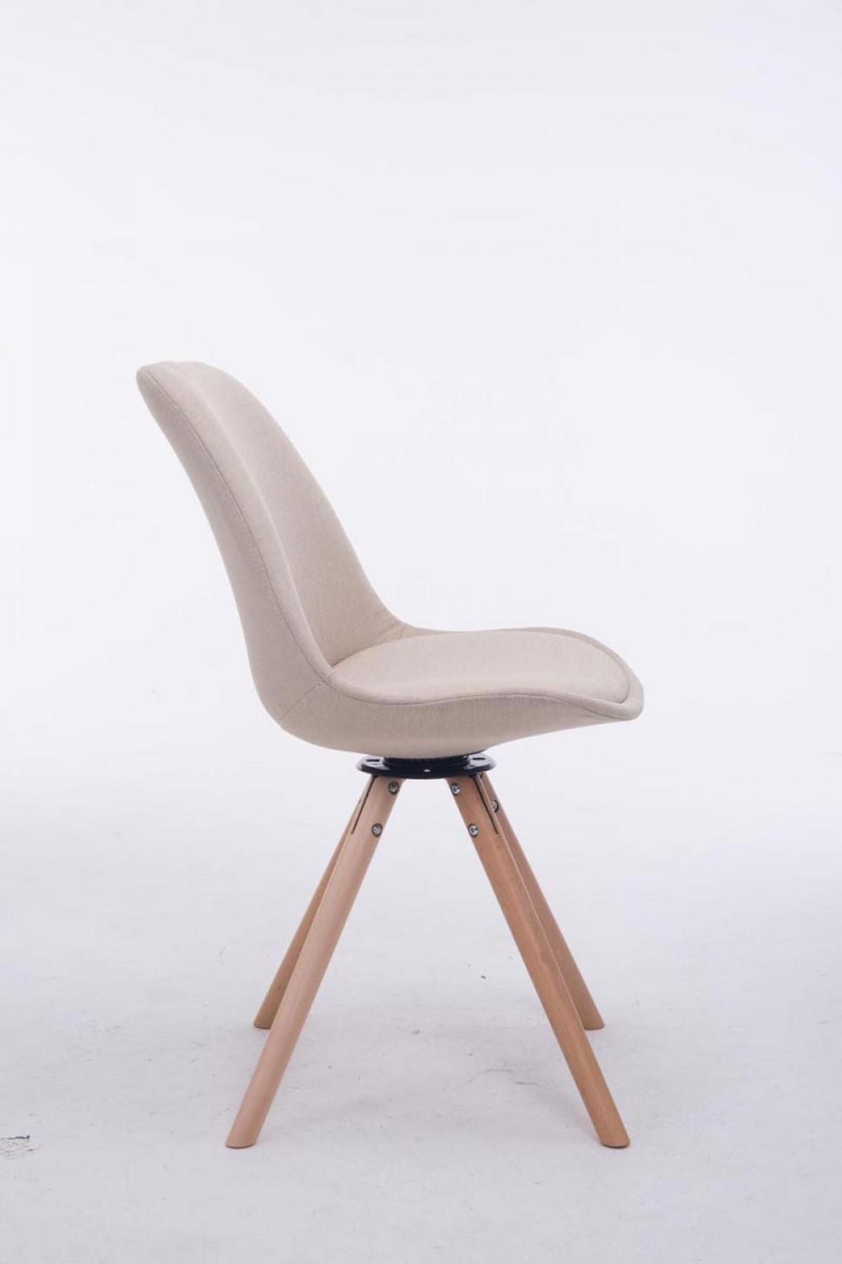 BESUCHERSTUHL Stoff creme - Eukalyptusholzfarben/Creme, Holz/Textil (48/84/56cm) - CLP