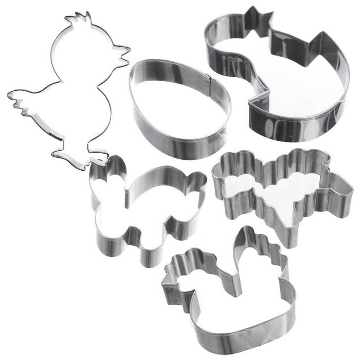 AUSSTECHFORMEN-SET Ostern Variete 6-teilig Silber - Silberfarben, Metall (7/1.7/7cm) - Orion 