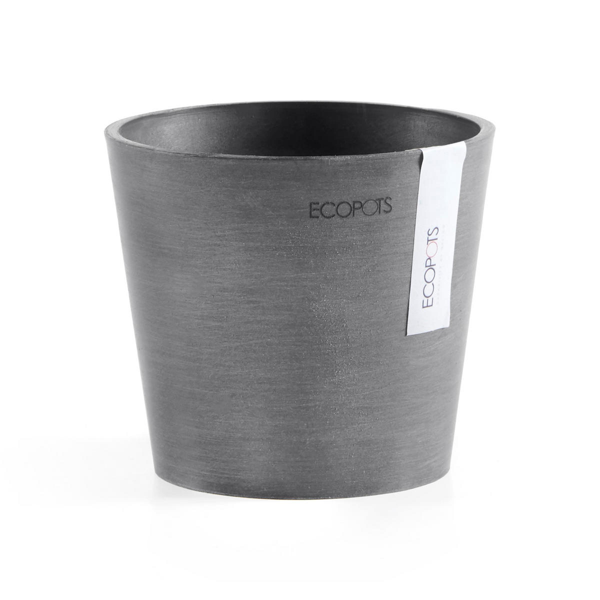 BLUMENTOPF Amsterdam 13/11,4 cm Grau - Grau, Kunststoff (13/11.4cm) - Ecopots