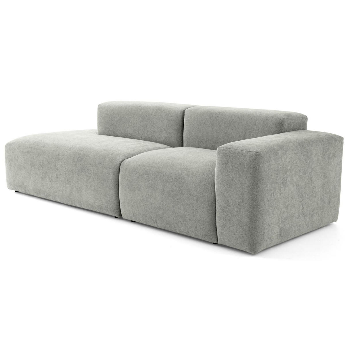 3-SITZER modulares Sofa HEAVEN SET 1 Links, Breite 255 cm Webstoff Grau - Schwarz/Grau, Holz/Kunststoff (255/71/102cm) - Muffo
