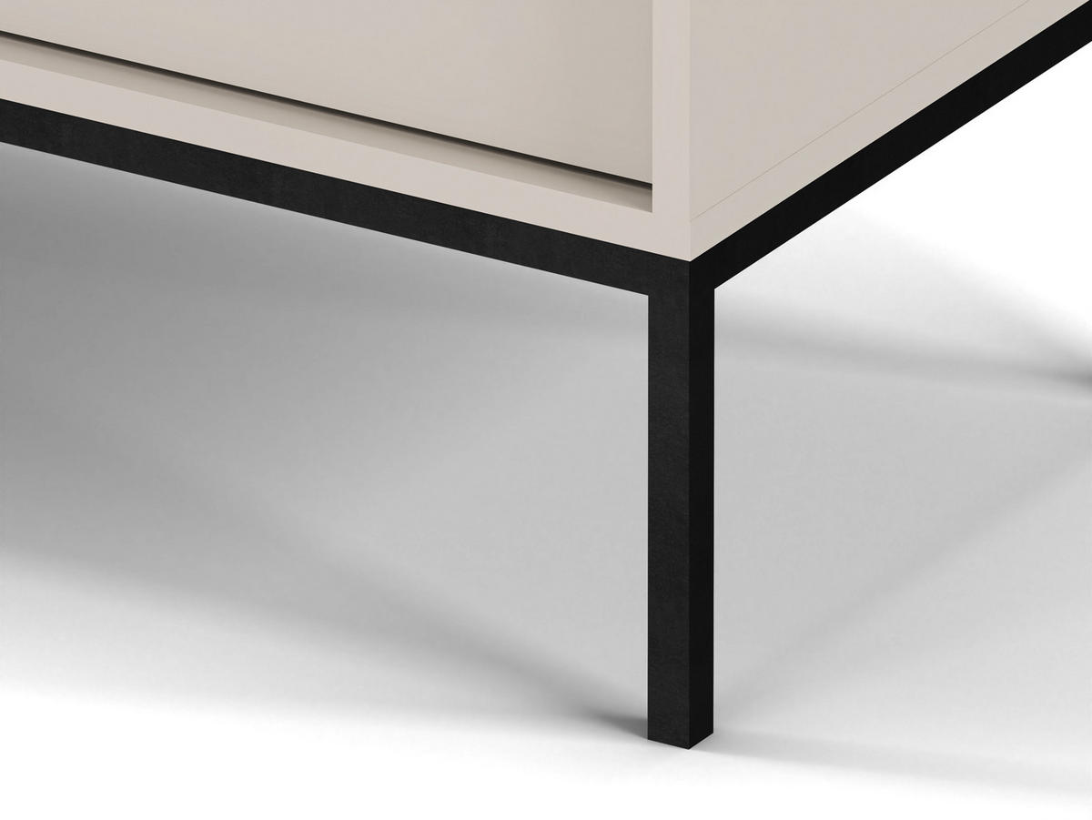 LOWBOARD TV MONCTON RTV1-2D1S Metalgriffe, Beige - Beige, Holzwerkstoff/Kunststoff (154/56/39cm) - Komodee