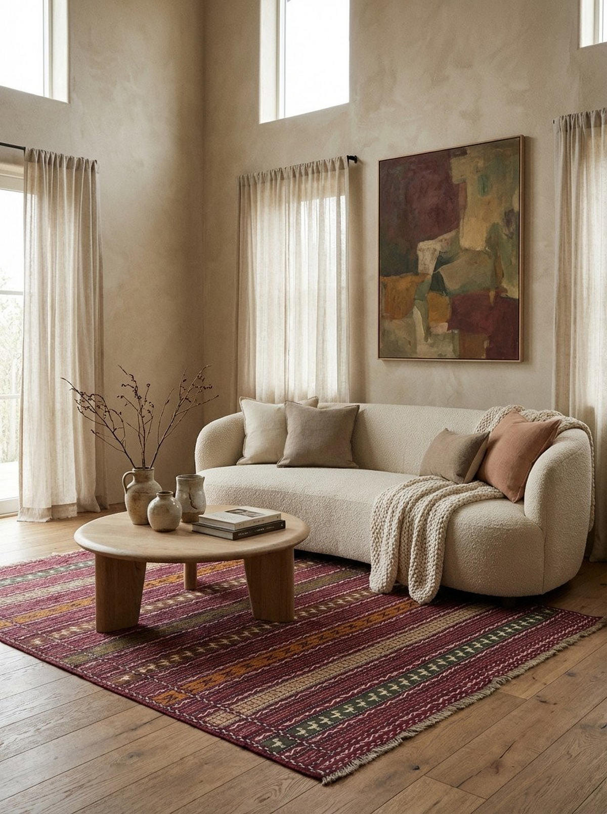 HANDWEBTEPPICH Kelim Kordi Violett 200/148 cm Schurwolle - Violett, Textil (148/200cm) - Looma