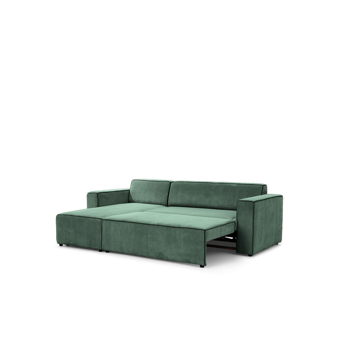 ECKSOFA Schlafsofa Waldo In Poso - Grün, Holzwerkstoff/Textil (260/173cm) - Fun Möbel
