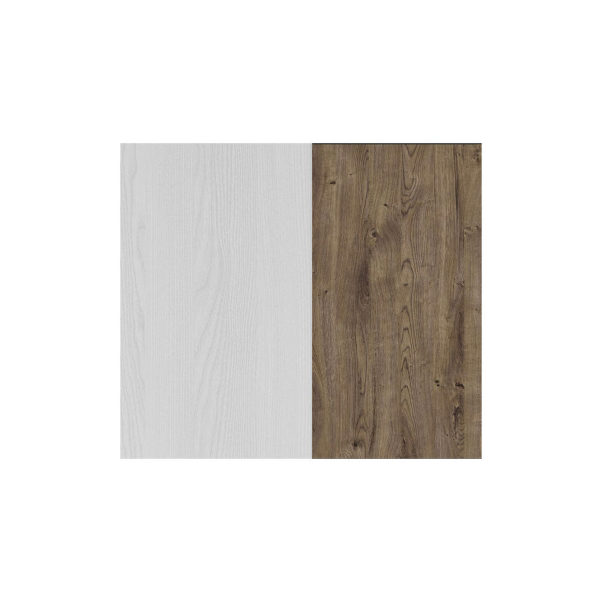 SCHLAFZIMMER-SET Evora abisko ash / eiche lefkas 3-teilig - Weiß/Braun, Holz/Holzwerkstoff (160/200cm) - Feldmann-Wohnen