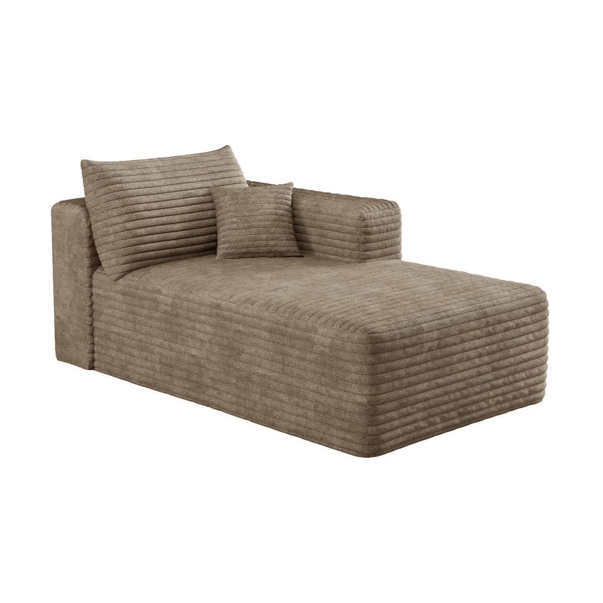 RÉCAMIERE DE-34736 linke Chaiselongue mit Corduroy Kamel - Sandfarben, Textil (90/58/151cm) - ComfortXL