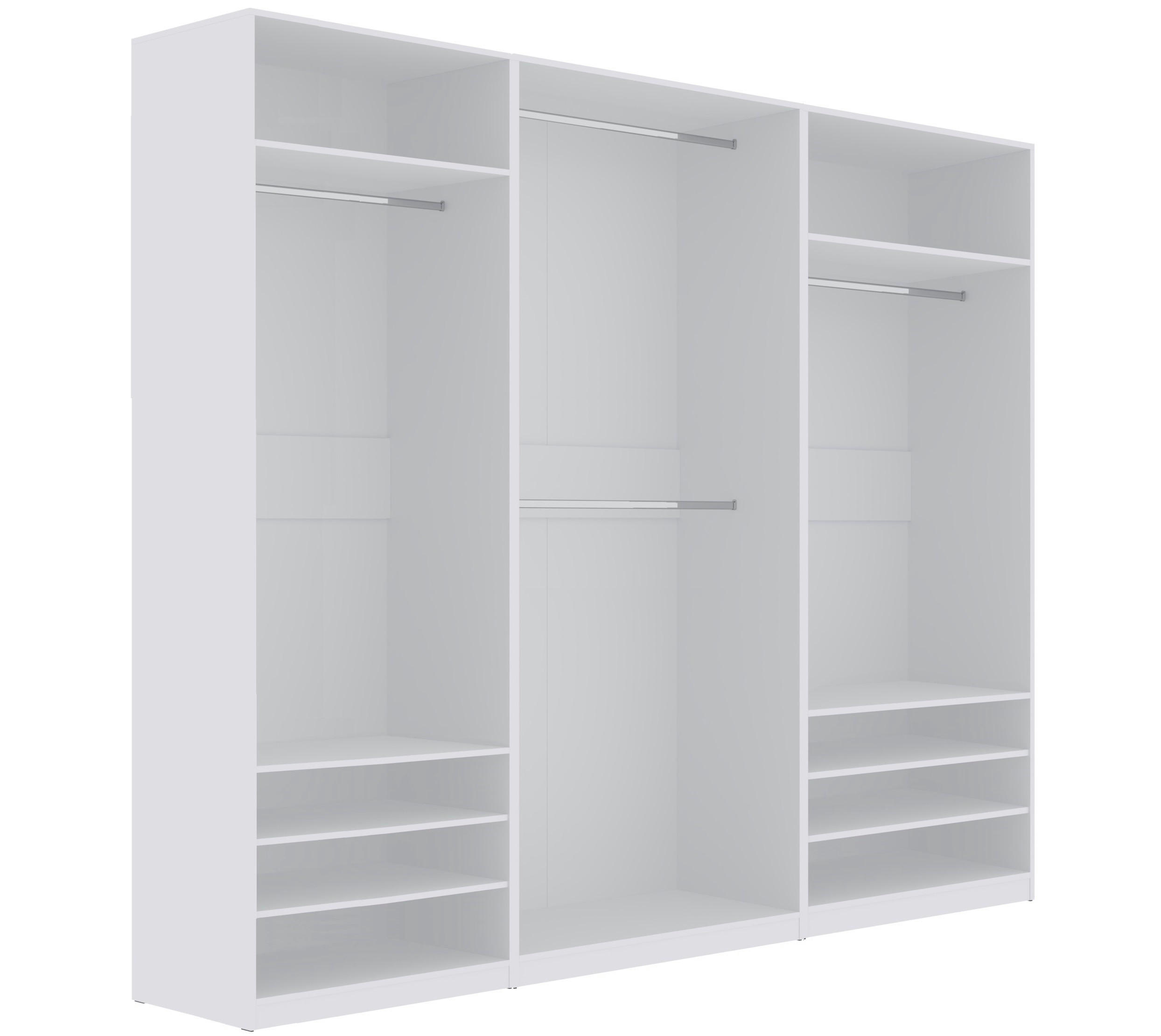 OFFENER-GARDEROBENSCHRANK TRES O/B Weiß 260/206/51 cm - Weiß, Holzwerkstoff (260/206/51cm) - Marmex Möbel