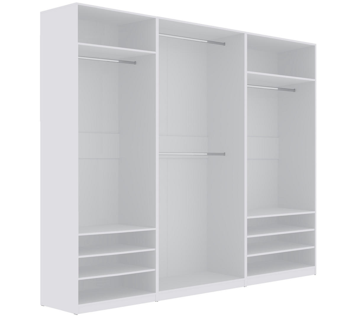 OFFENER-GARDEROBENSCHRANK TRES O/B Weiß 260/206/51 cm - Weiß, Holzwerkstoff (260/206/51cm) - Marmex Möbel