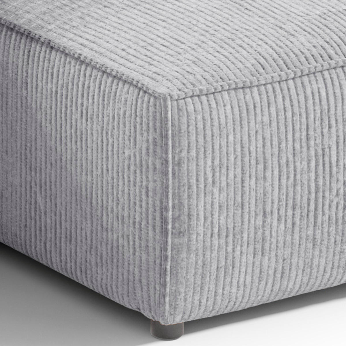 ECKSOFA Isaac 3 Sitzplätze Hellgrau - Grau, Holz (257/148cm) - Petits-meubles