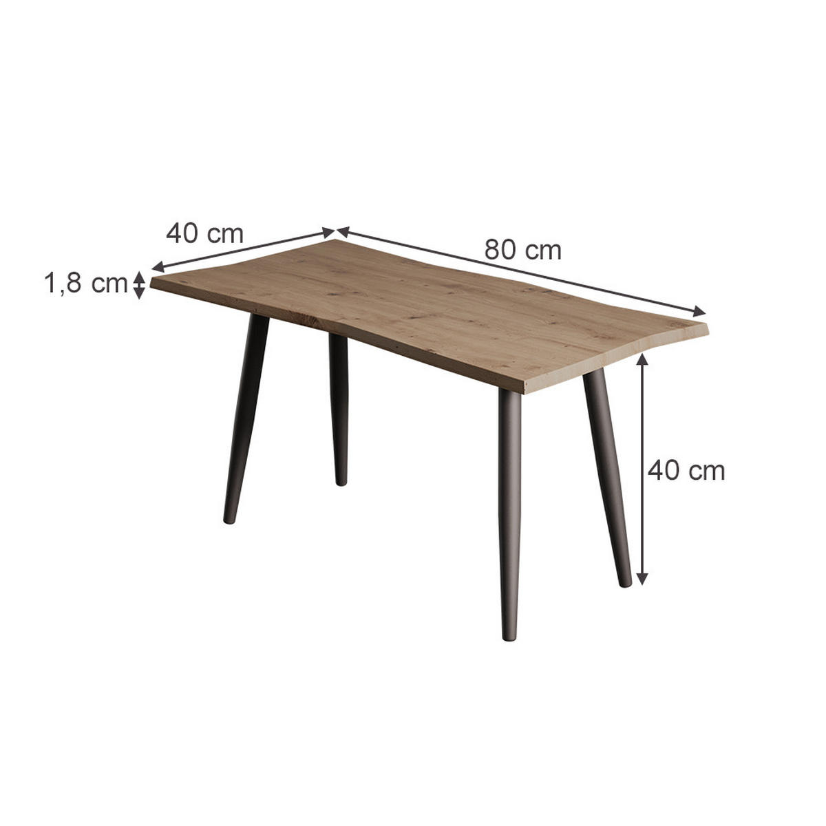 COUCHTISCH Yan Artisan 80 x 40 cm - Hellgrau, Holzwerkstoff (40/80/40cm) - Vicco