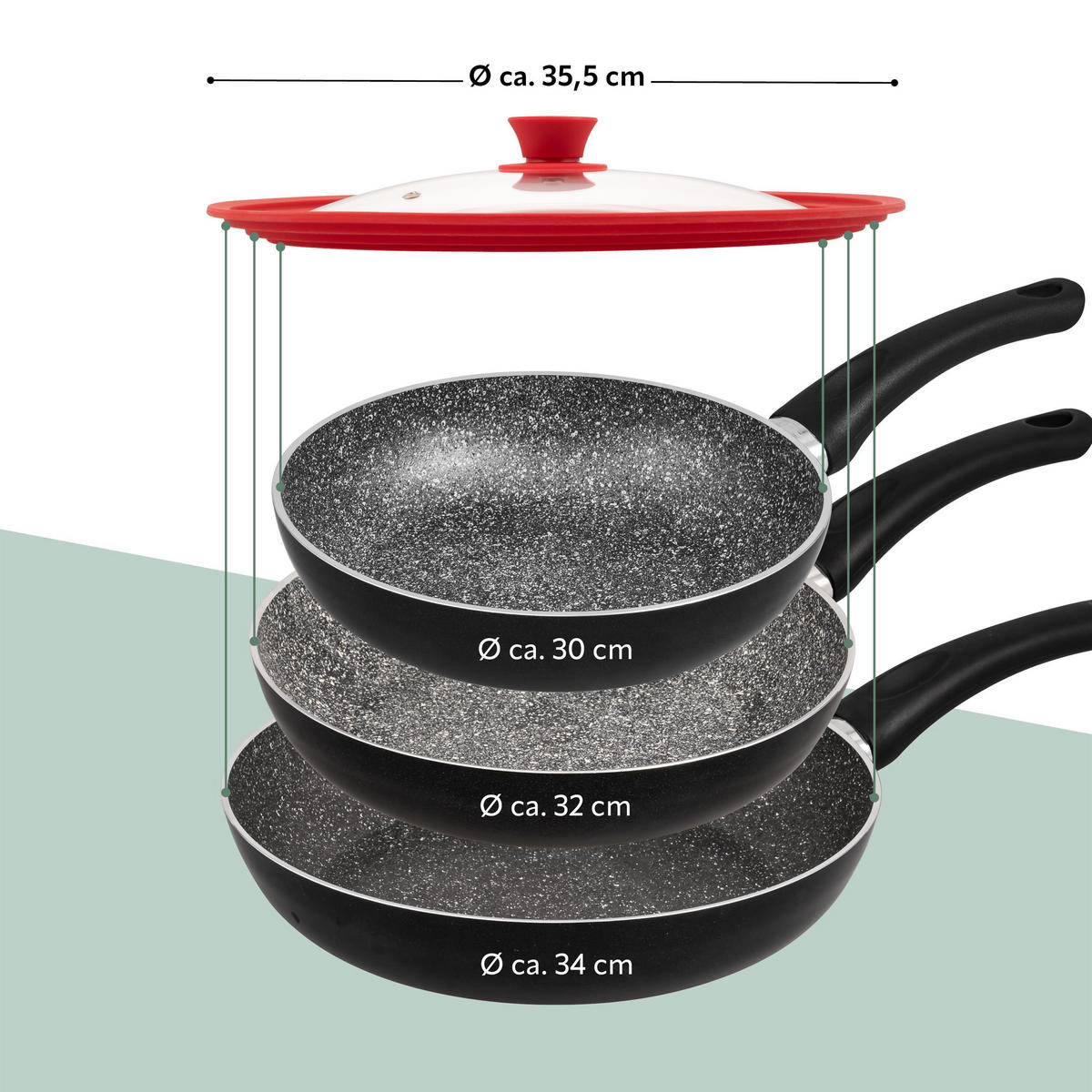 UNIVERSAL-GLASDECKEL, rot, Silikon, Edelstahl - Rot, Glas (34/34/6cm) - bremermann