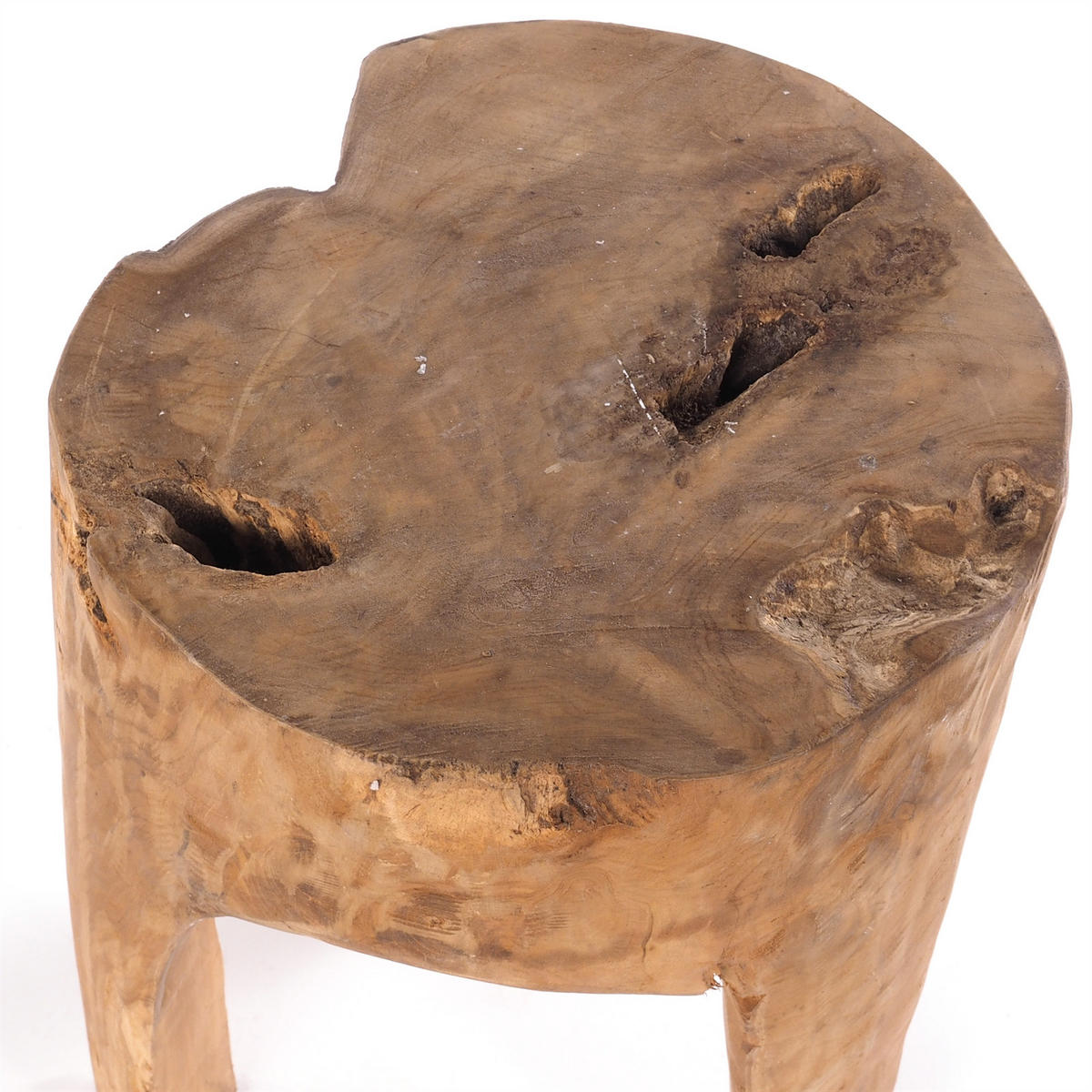 HOCKER LOG Wurzelholz massiv naturfarben - Naturfarben, Holz (29/41/29cm) - DESIGN DELIGHTS