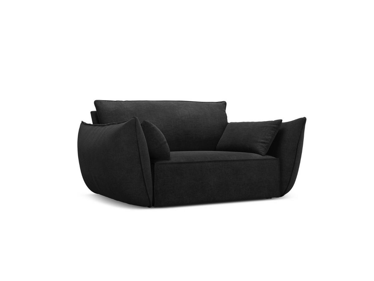SESSEL Kaelle aus Chenille-Stoff schwarz - Schwarz, Textil (100/85/128cm) - Micadoni