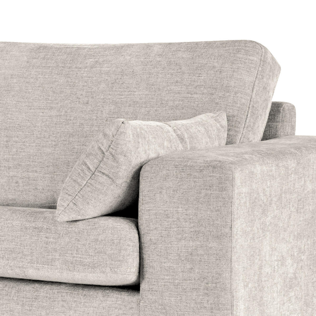 ECKSOFA mit Ottomane - Eichefarben/Grau, Eichenholz/Textil (287/219cm) - home24