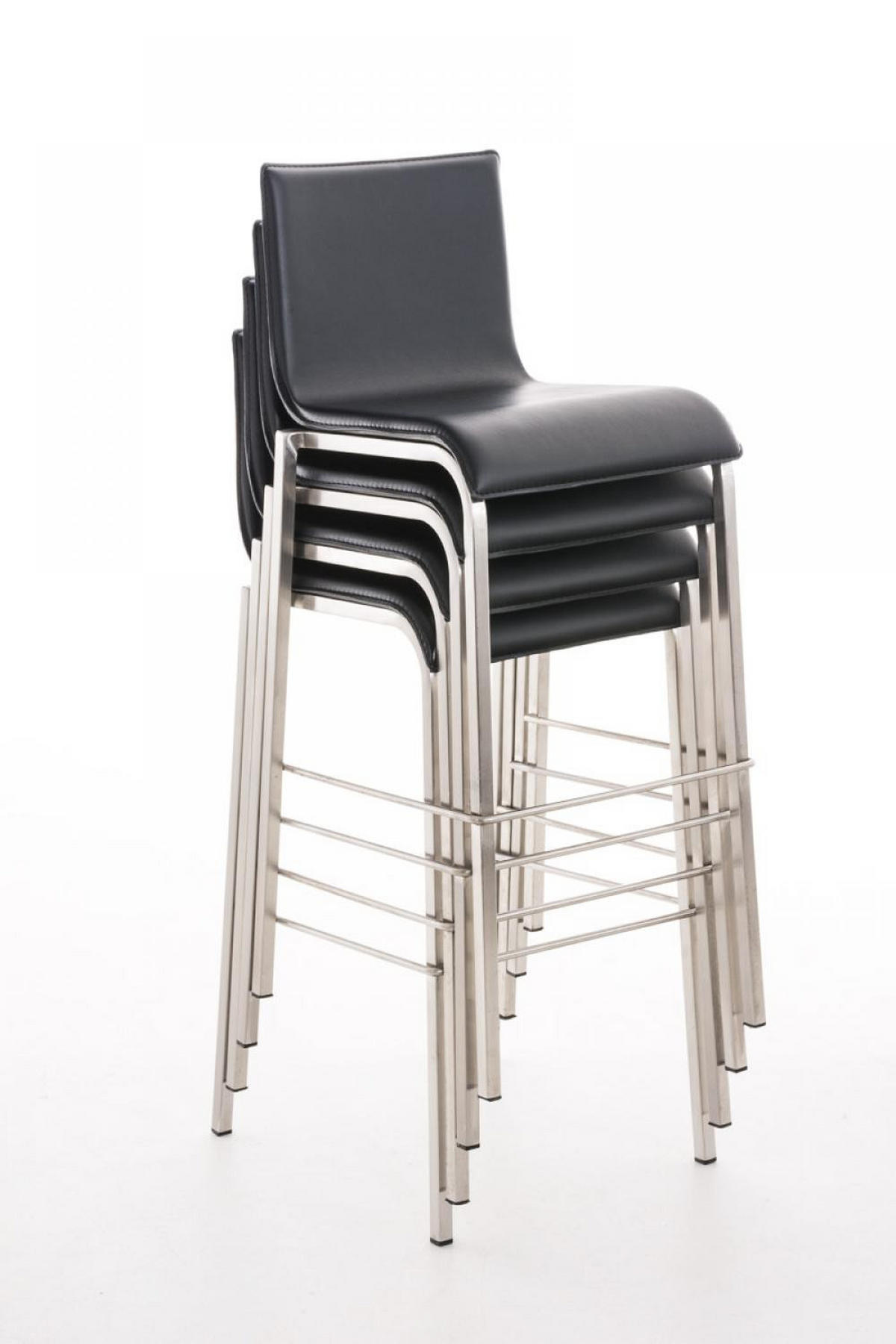 BARHOCKER Lederlook schwarz - Schwarz, Textil/Metall (43/103/51cm) - CLP