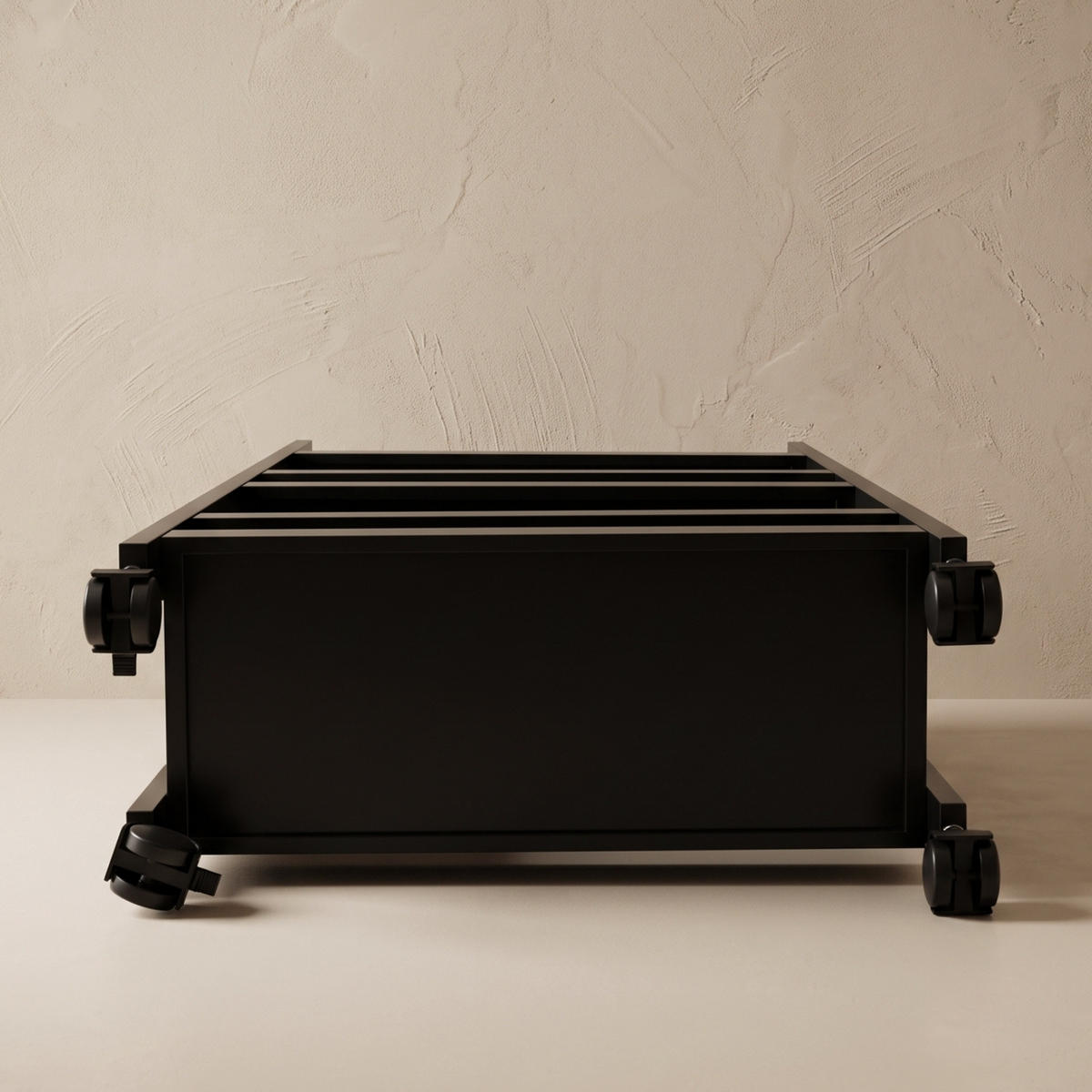 BADEZIMMERREGAL auf Rollen Kluk 38/15/76 cm - Schwarz, Naturmaterialien (15/76/38cm) - NUXIO