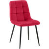 STUHL Samt Rot - Rot/Schwarz, Textil/Metall (45/84/55cm) - CLP