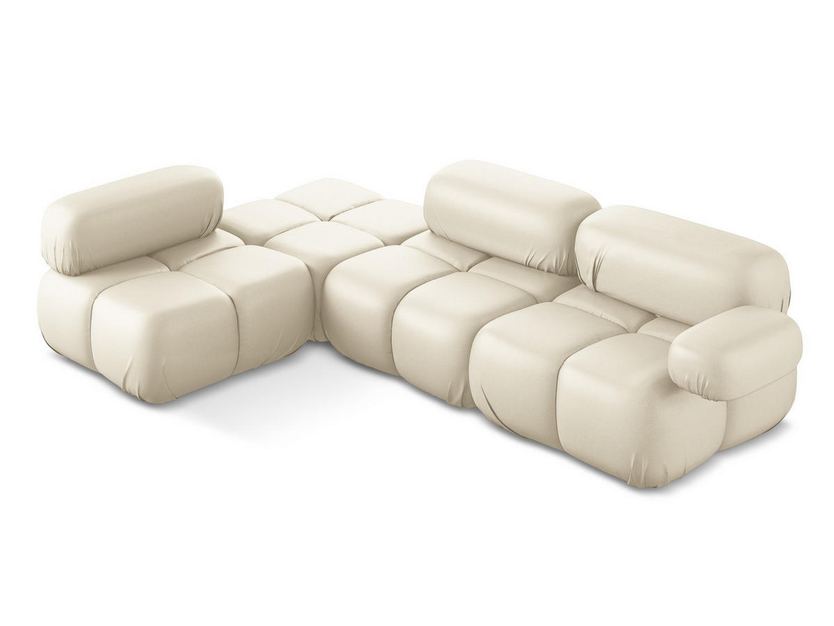 ECKSOFA Links Kunstleder Beige - Beige/Creme, Leder/Kunststoff (190/285cm) - Makamii