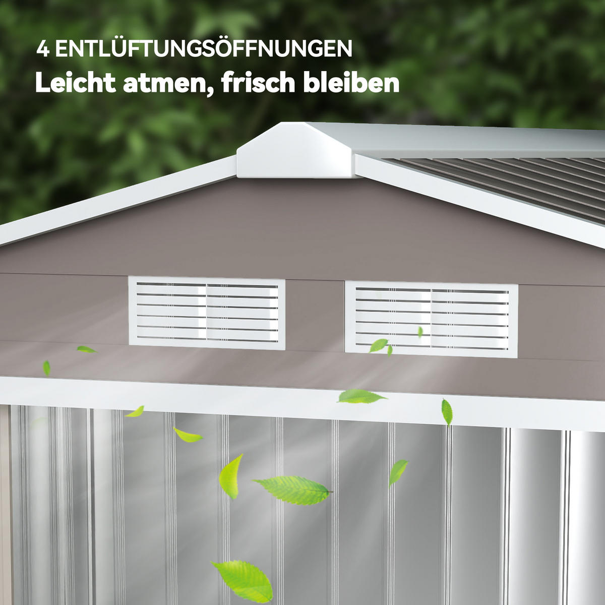 GERÄTEHAUS mit Bodenrahmen Gartenhaus Geräteschuppen Gartenschrank Stahl Grau - Grau, Metall (130/185/213cm) - Outsunny