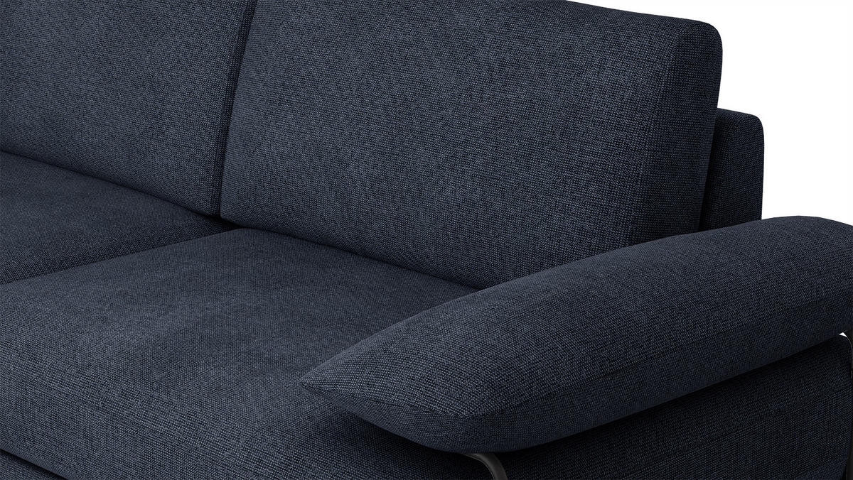 SOFA LORI 3-Sitzer, dunkelblau - Schwarz/Dunkelblau, Holzwerkstoff/Textil (245/87/96cm) - Courtois Laville