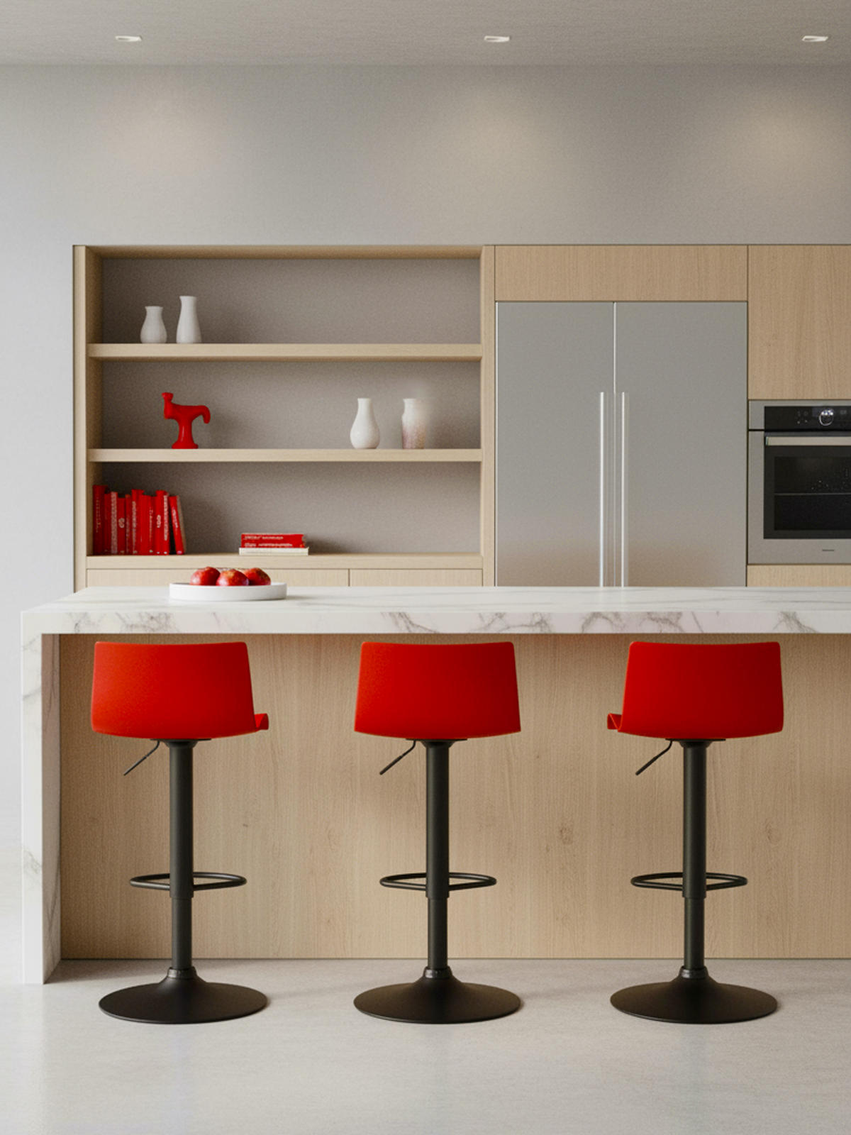 BARHOCKER Brandon Kunststoff rot - Rot/Schwarz, Kunststoff/Metall (39/104/36cm) - TPFLiving