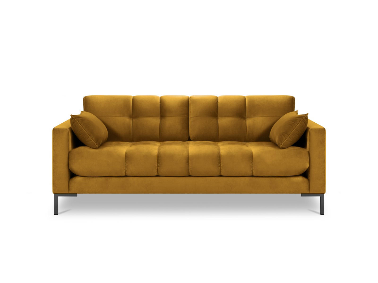 SOFA Mamaia aus Samt gelb 2 Sitzplätze - Gelb, Textil (92/75/152cm) - Micadoni
