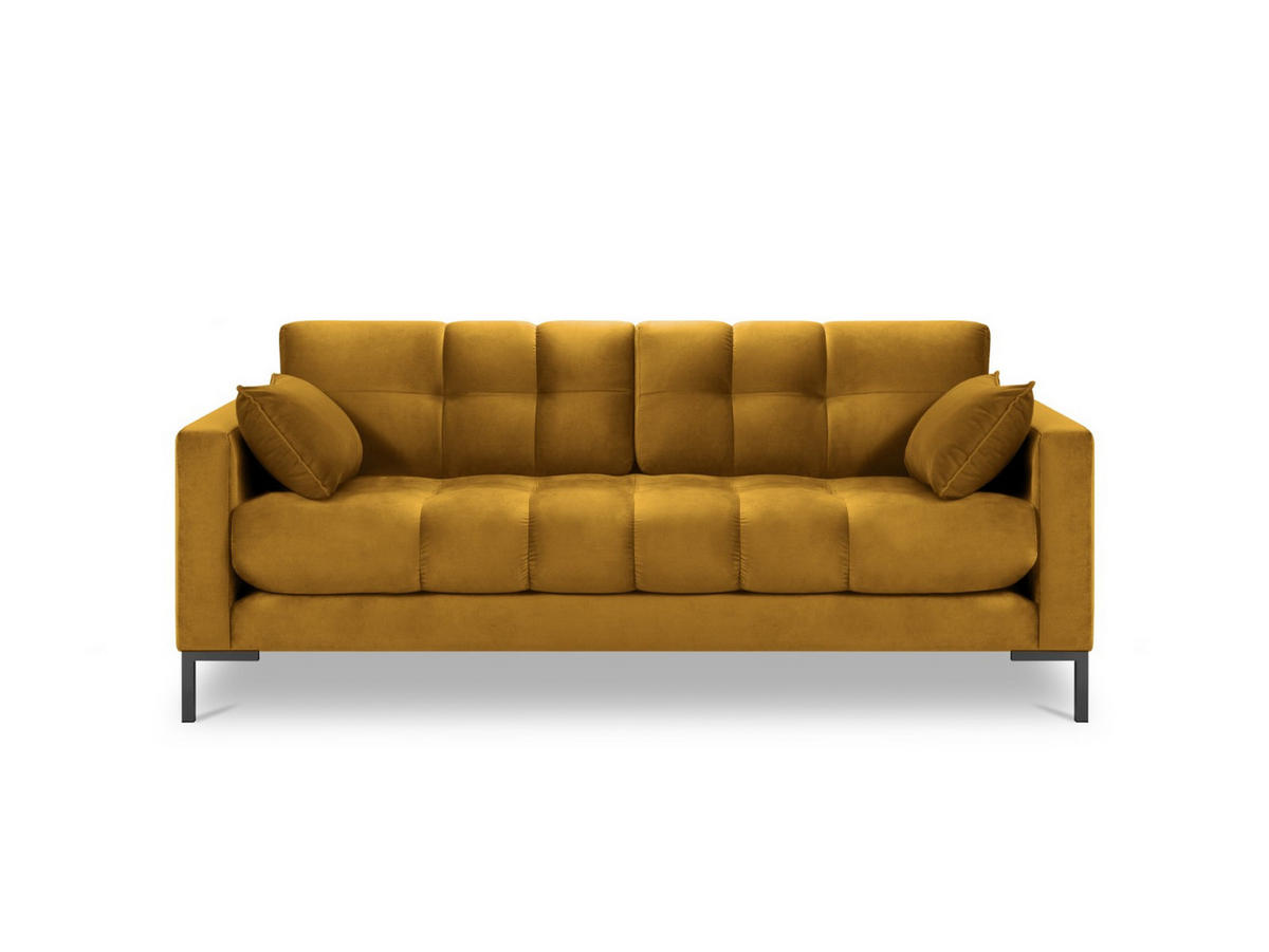 SOFA Mamaia aus Samt gelb 2 Sitzplätze - Gelb, Textil (92/75/152cm) - Micadoni