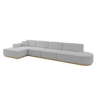 ECKSOFA Ottomane Links IREA-L3-v2 - 403x165x81 cm Hellgrau - Hellgrau, Holzwerkstoff/Textil (403/165cm) - ALTDECOR