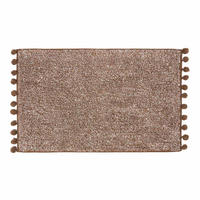 BADEMATTE Pompons 50/80 cm, Baumwolle - Braun, Textil (50/80cm) - Homescapes