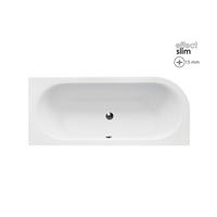 BADEWANNE Eckwanne AVITA SLIM 180/80 Rechts Ablauf & Füße - Weiß, Kunststoff (80/55.5/180cm) - bad land