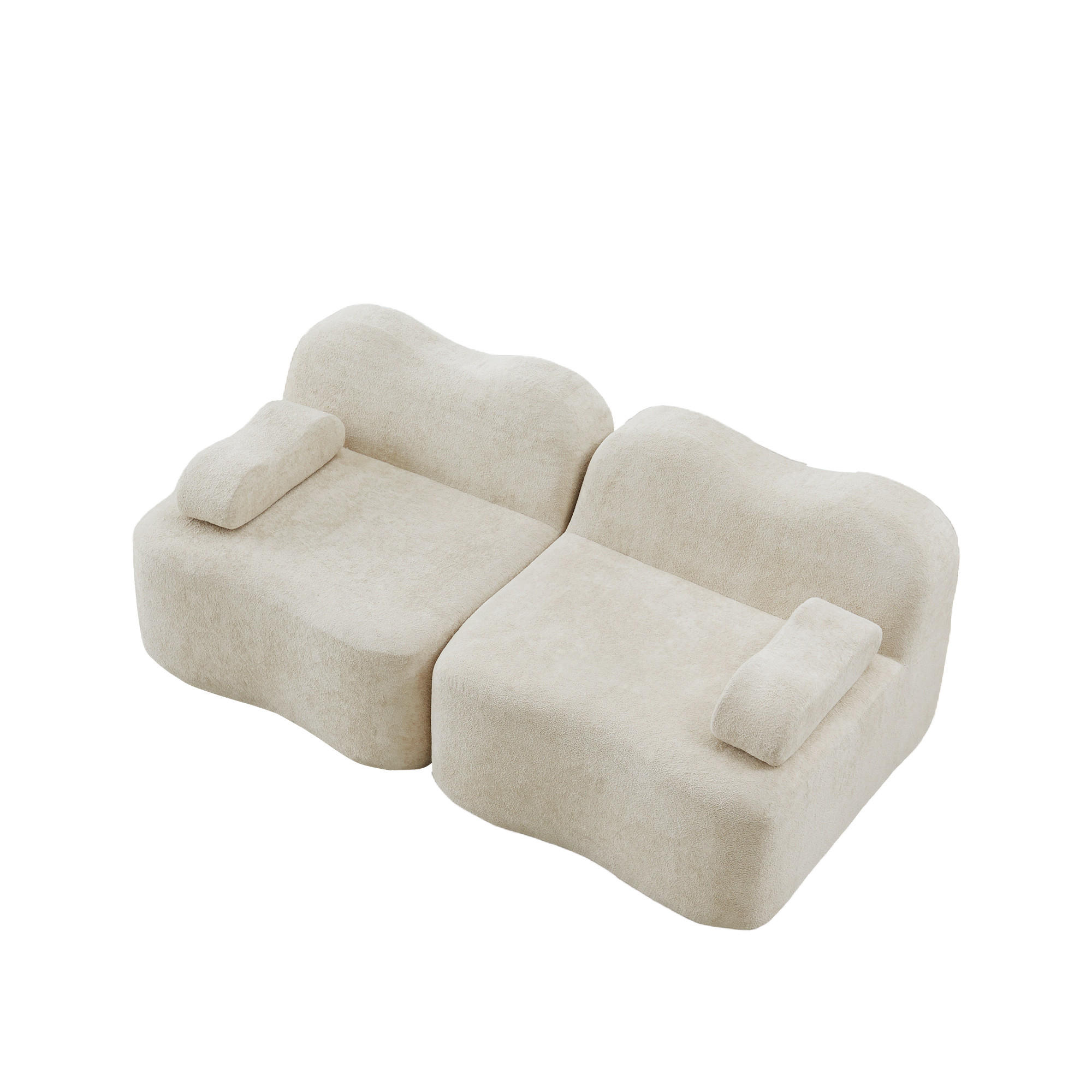 2-SITZER-SOFA DE-34348 mit Armlehnenkissen Beige - Beige, Textil (98/70/192cm) - ComfortXL