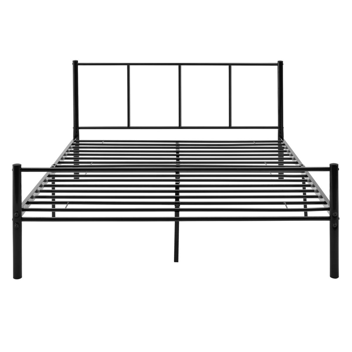 METALLBETT Laos - Schwarz, Metall (140/200cm) - [en.casa]