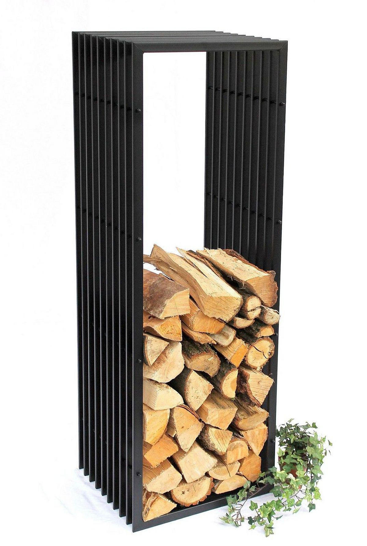 KAMINHOLZREGAL D-Stil Metall Schwarz 50/40/150 cm - Schwarz, Metall (150/50/40cm) - DanDiBo