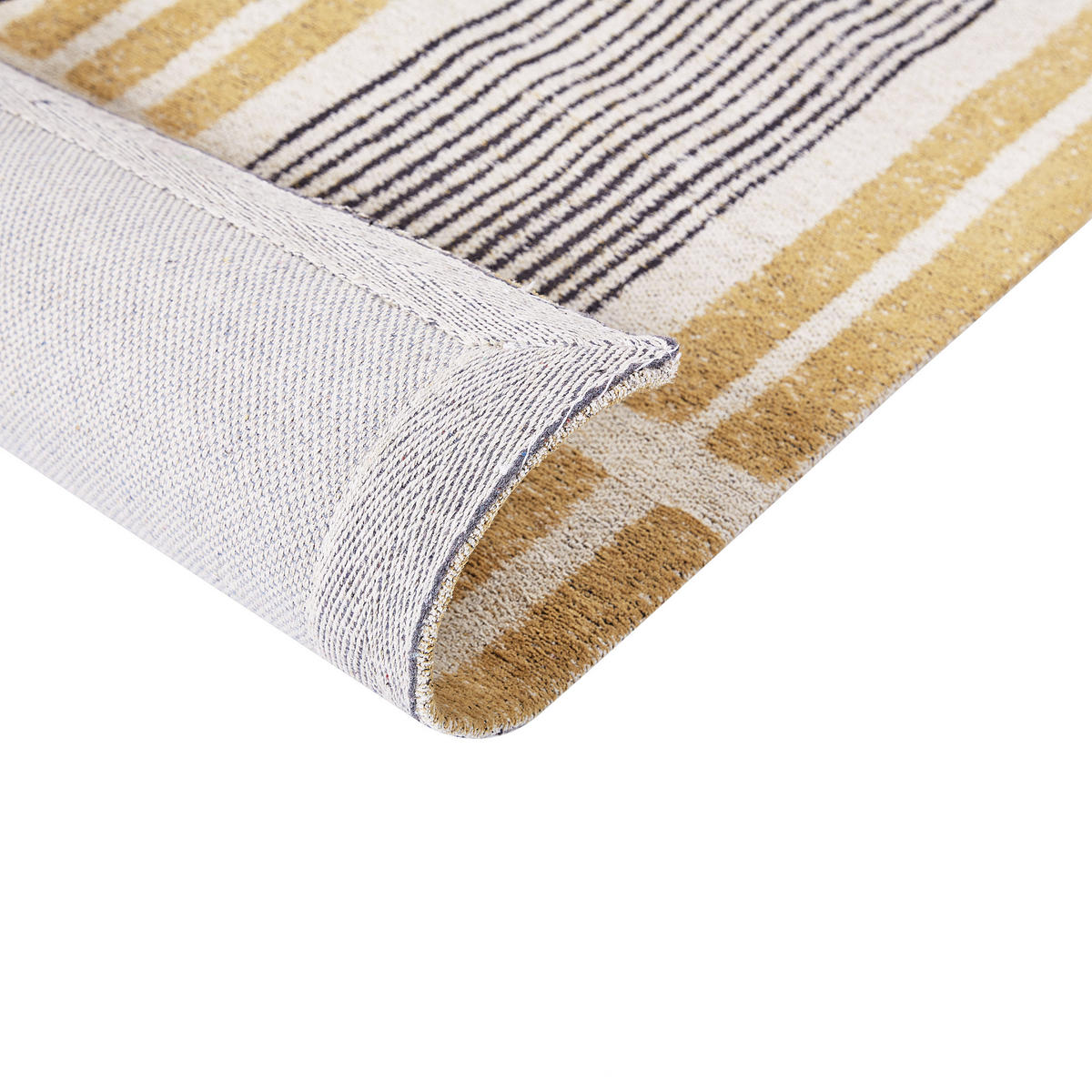 TEPPICH geflochten Katra 150/80 cm - Gelb, Textil (80/150cm) - Beliani