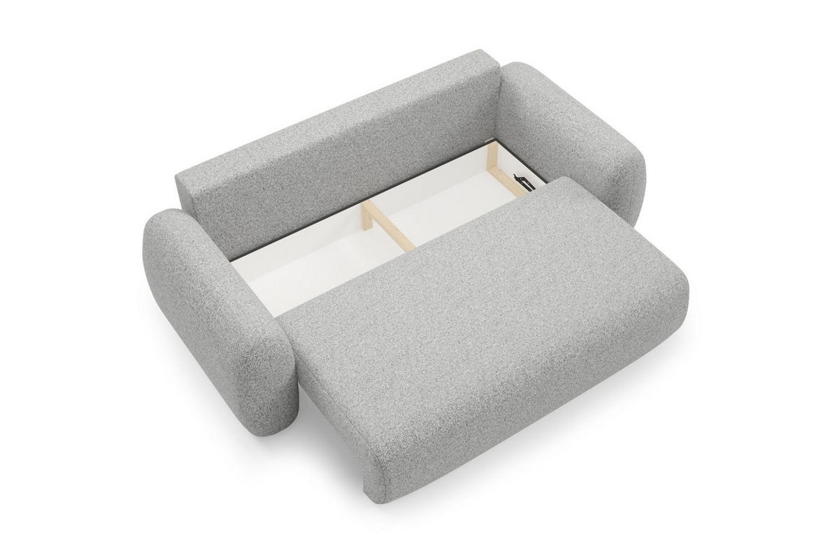 SCHLAFSOFA Gaston - Hellgrau, Holzwerkstoff/Textil (266/95/110cm) - Fun Möbel