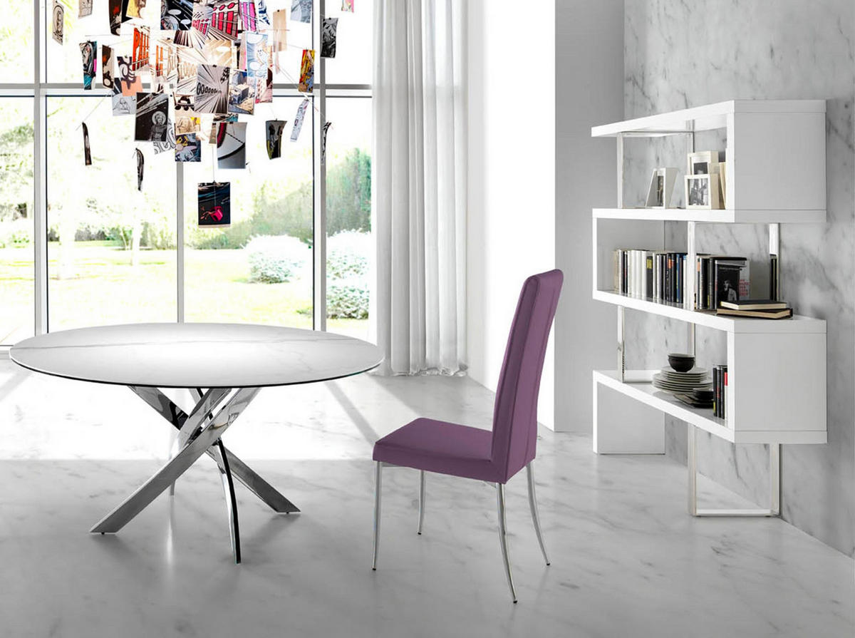 REGAL Weiße und Stahlregale 130/35/170 cm - Edelstahlfarben/Weiß, Holz/Metall (130/170/30cm) - ANGEL CERDA